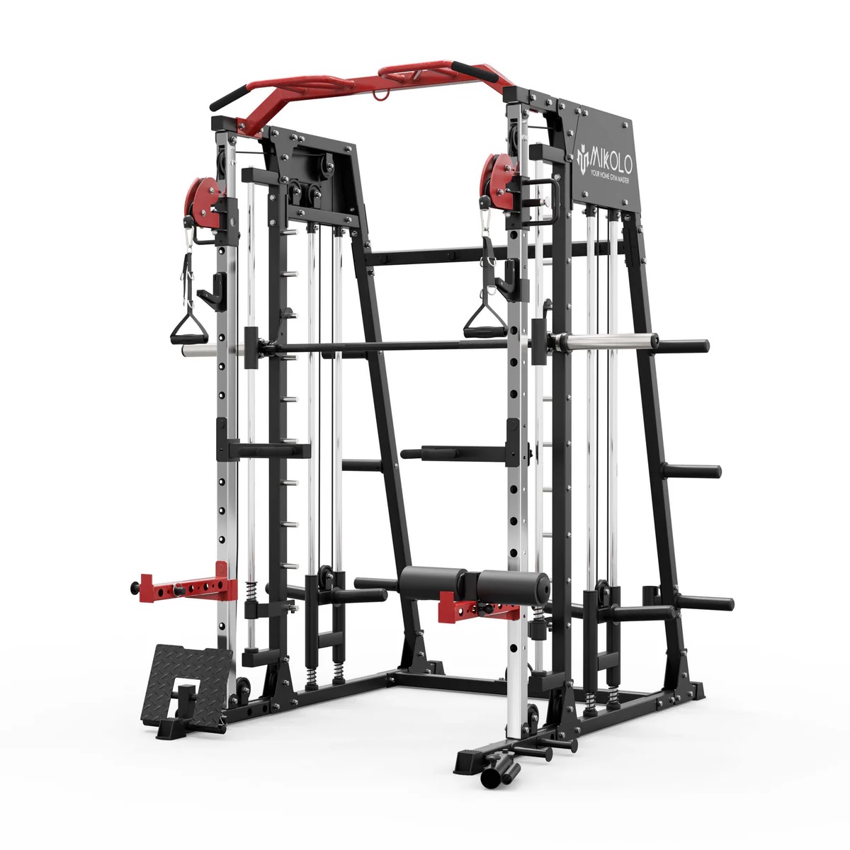 MIKOLO M4 ALL-IN-ONE SMITH MACHINE FUNCTIONAL TRAINER - Red